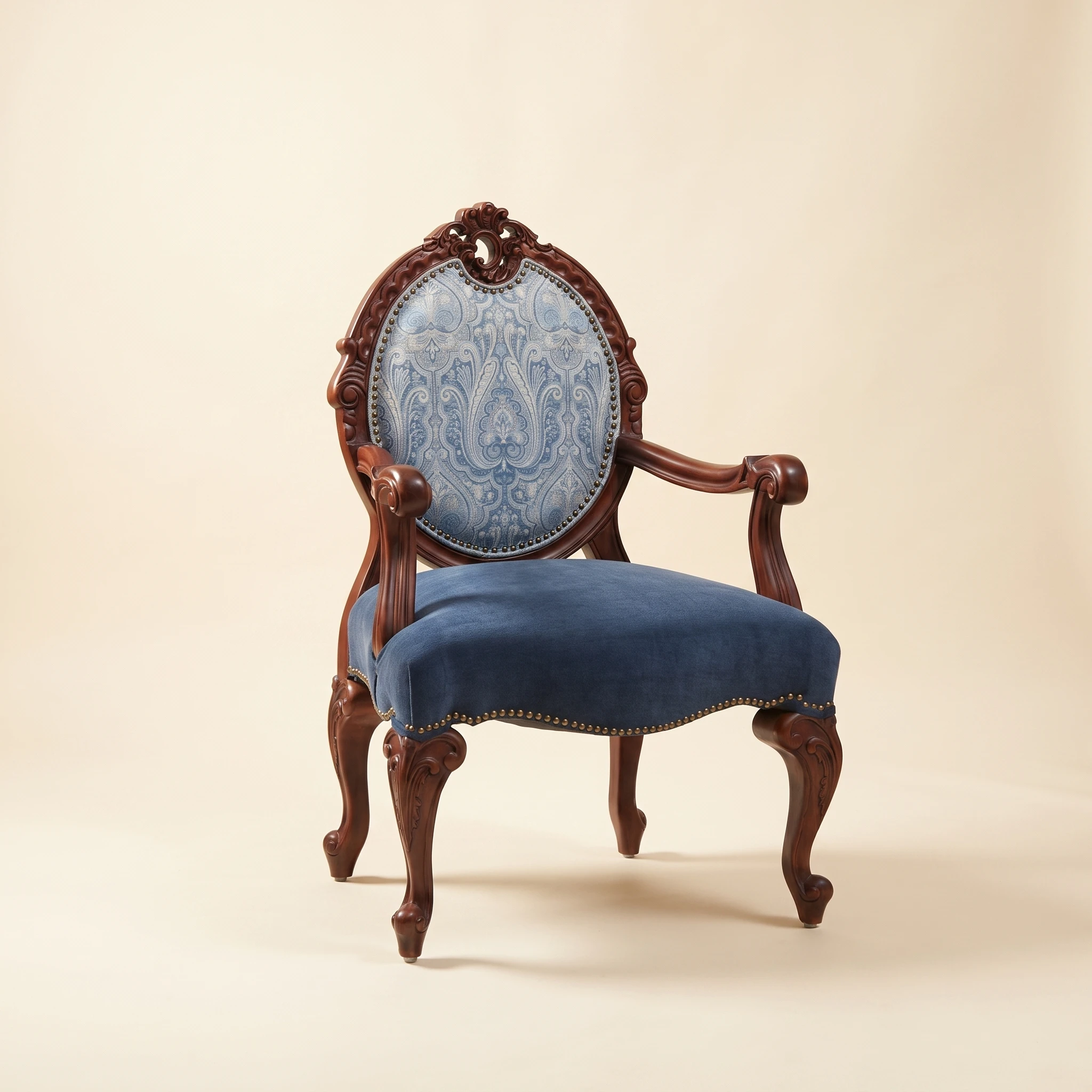 Regal Azure Armchair