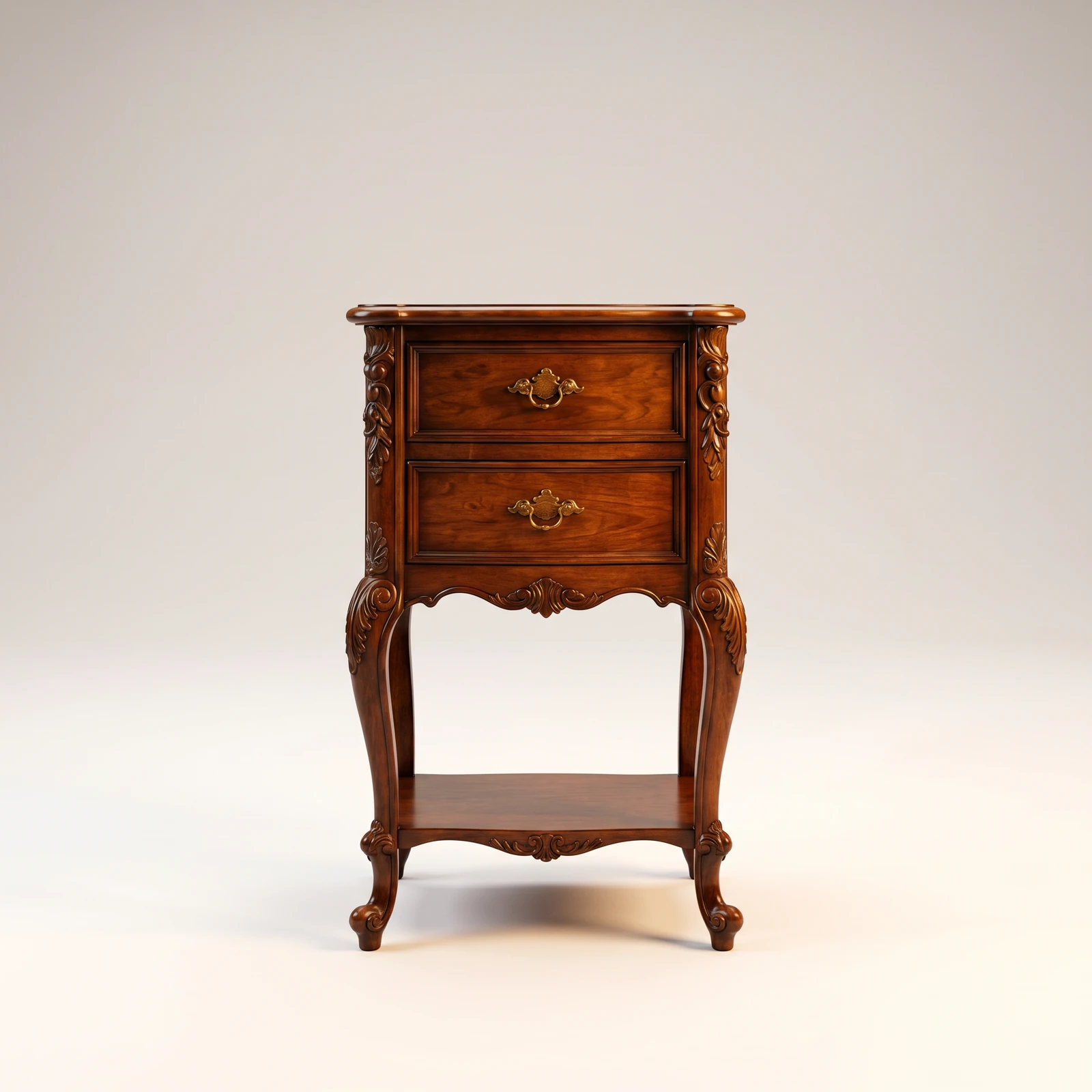 Edwardian Carved Bedside Table